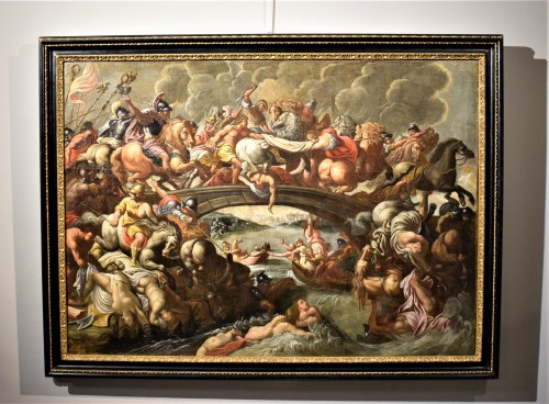La Bataille des Amazones, école flamande, cercle Pieter Paul Rubens vers1630 - Tableaux et dessins Style Louis XIII